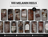 100 Melanin Instagram Reels Templates Bundle Cover