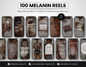 100 Melanin Instagram Reels Templates Bundle Cover