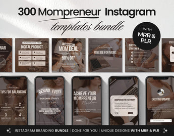 PLR MRR Mompreneur Faceless Instagram Templates Bundle DigiPax