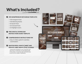 PLR MRR Mompreneur Faceless Instagram Templates Bundle DigiPax