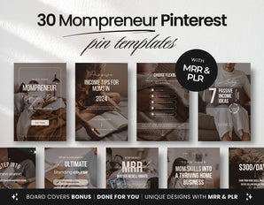 PLR MRR Faceless Mompreneur Pinterest Pin Templates Bundle DigiPax