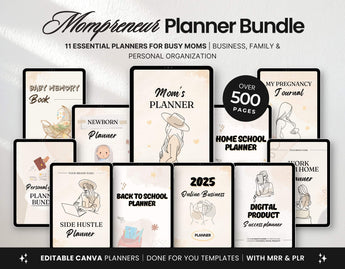 Mompreneur Planner Templates Templates Bundle with PLR & MRR DigiPax