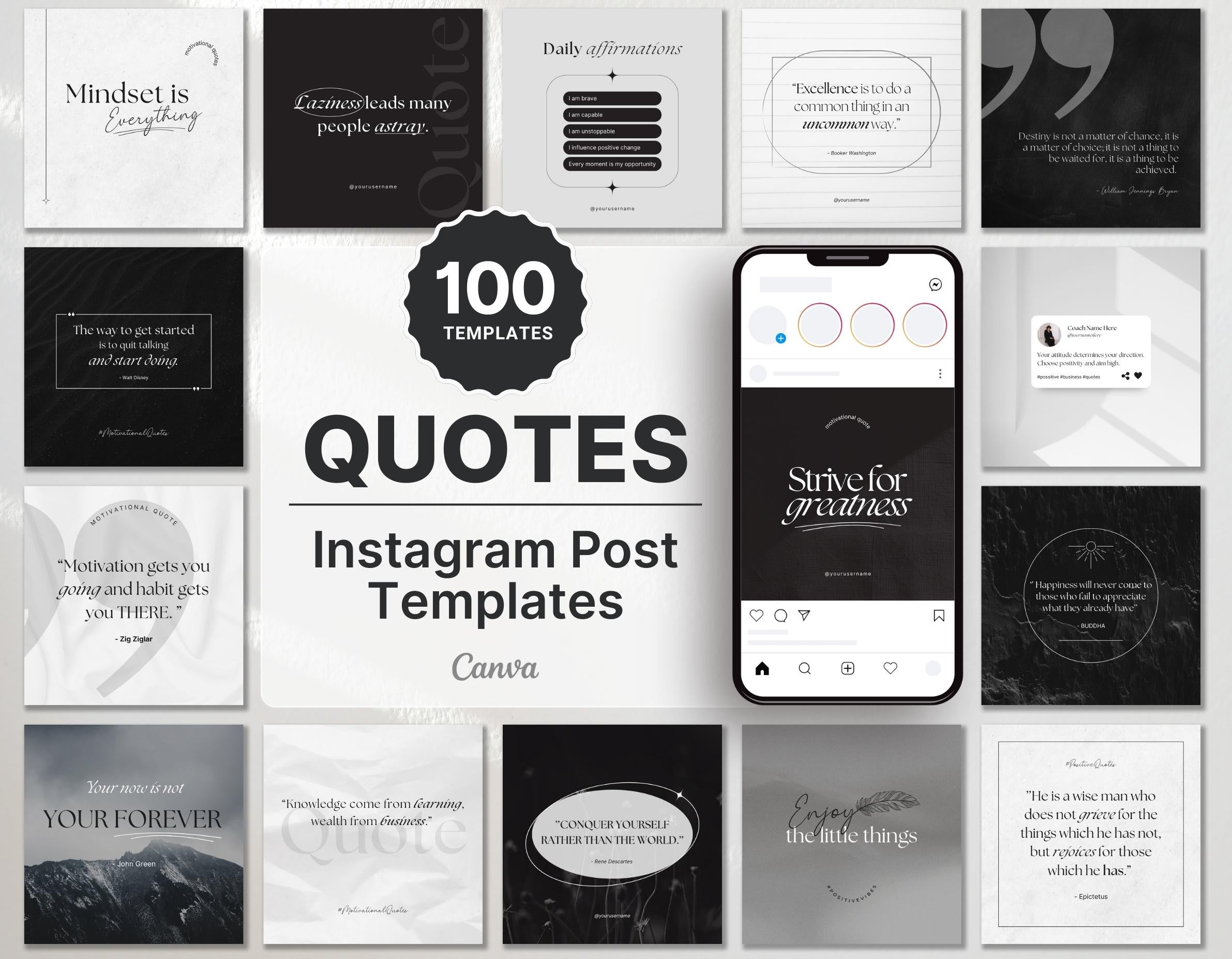 Motivational Quotes Instagram Post Templates DigiPax Cover Mockup