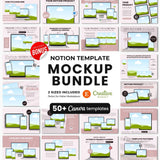 Notion Template Canva Mockups Bundle White Devices DigiPax