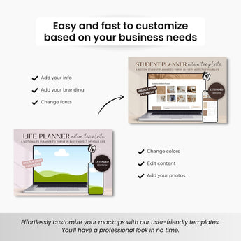 Notion Template Canva Mockups Bundle White Devices DigiPax