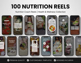 100 Nutrition Coach Reels Templates Bundle DigiPax