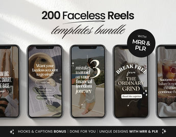 PLR MRR Instagram Faceless Reels Templates Bundle DigiPax