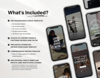 PLR MRR Instagram Faceless Reels Templates Bundle DigiPax