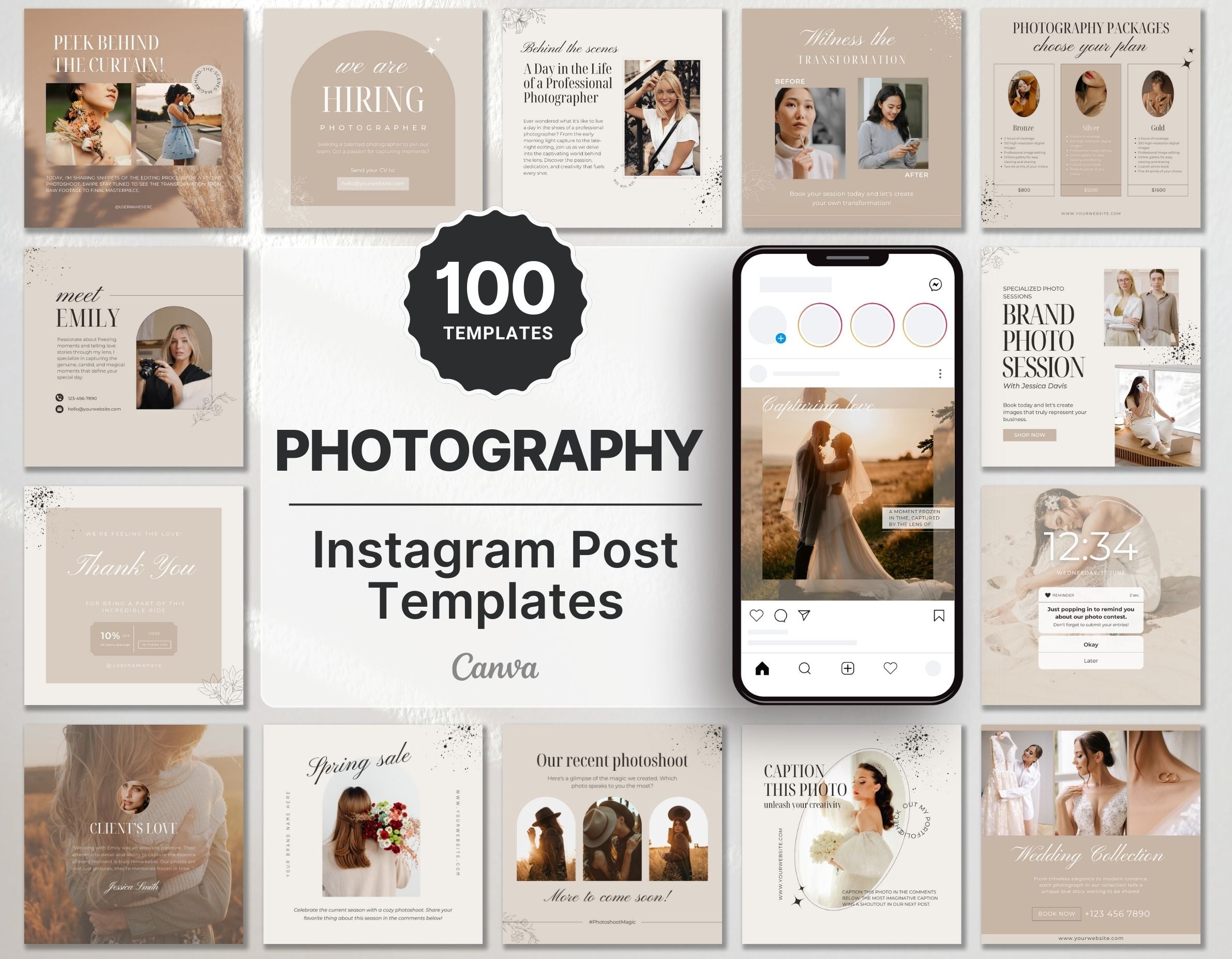 Photography Instagram Post Templates Aesthetic DigiPax