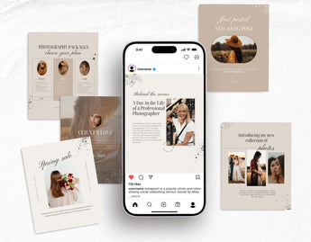Photography Instagram Post Templates Aesthetic Mockup