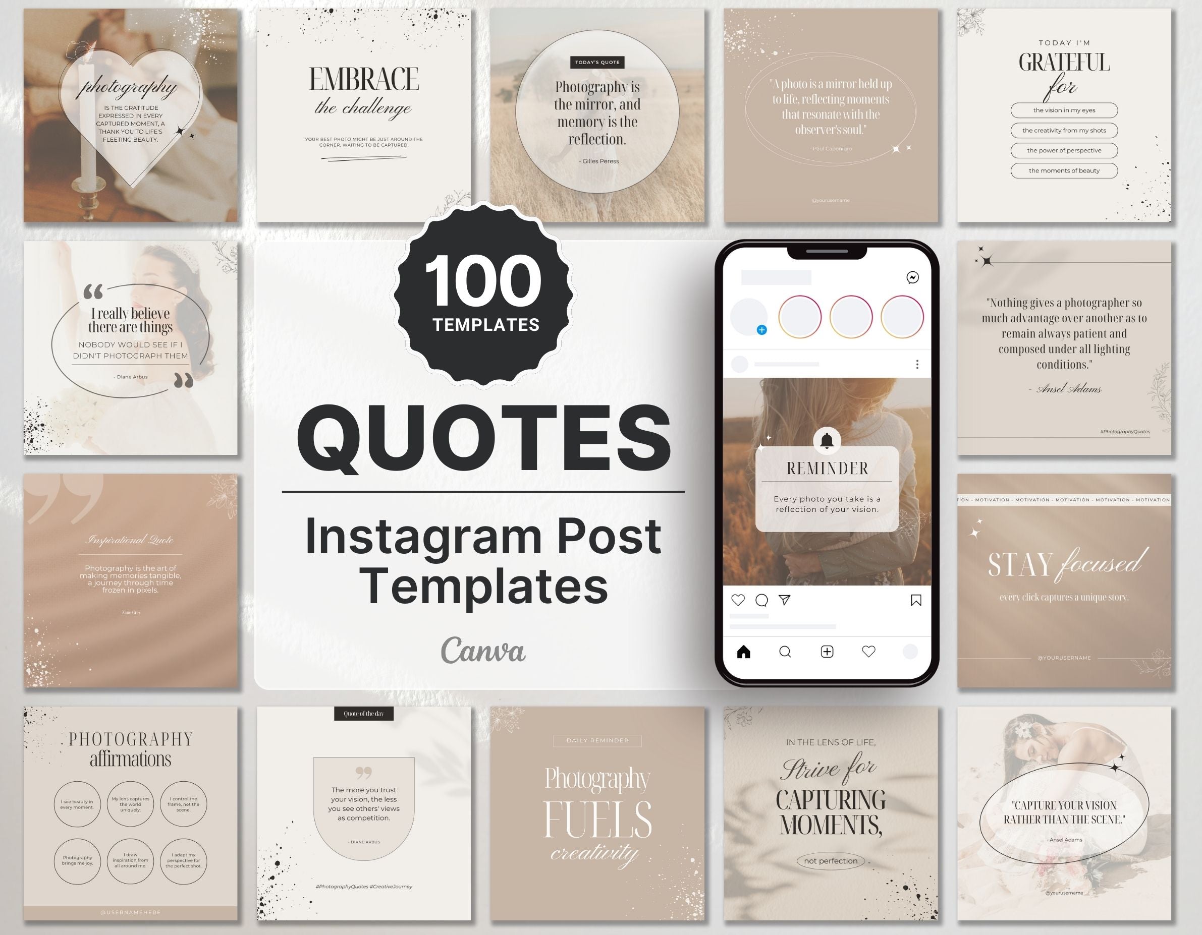 Photography Quotes Instagram Post Templates Aesthetic DigiPax