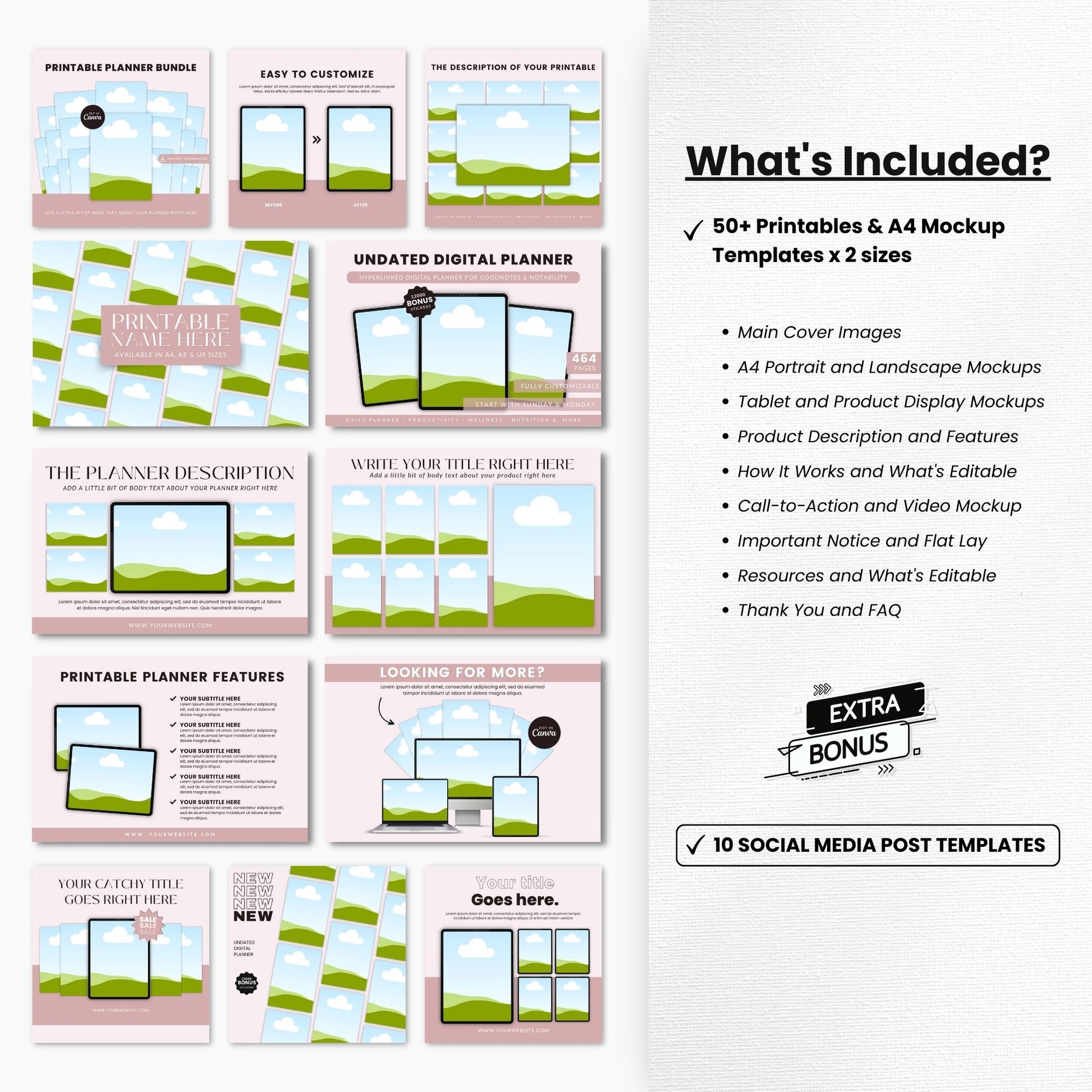 Printables Canva Mockup Templates White Devices DigiPax