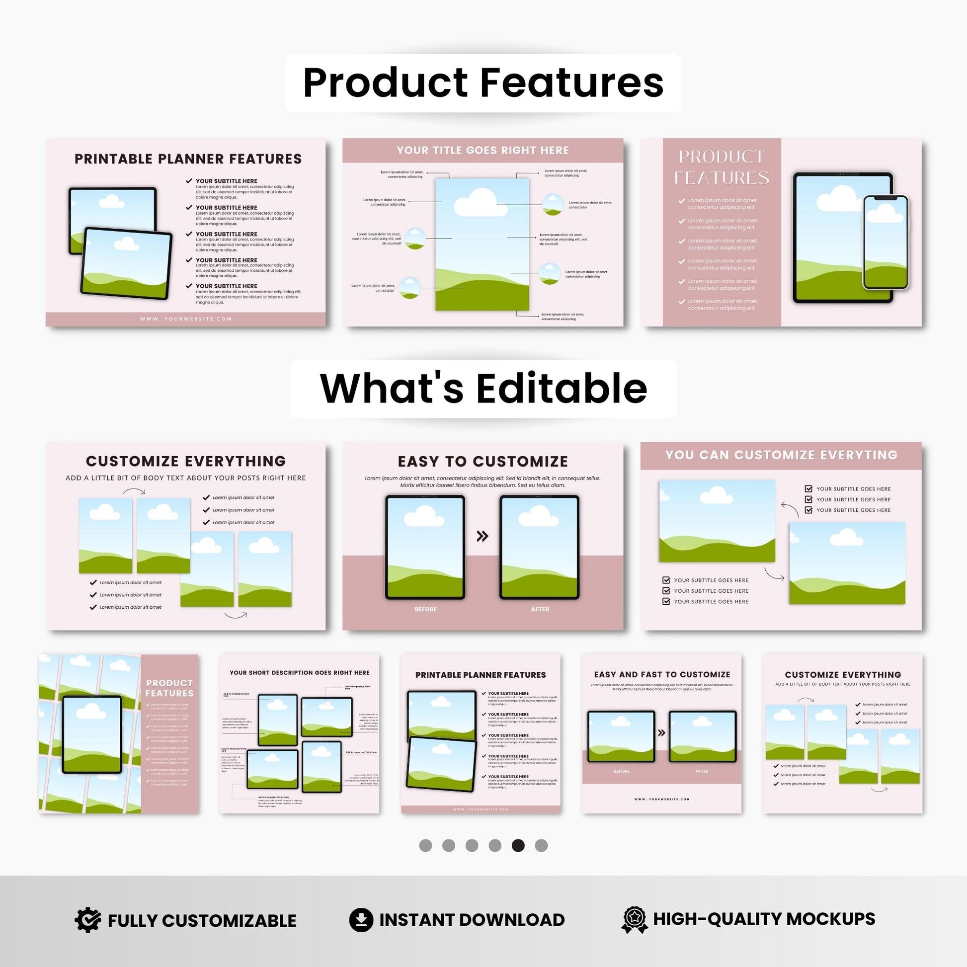 Printables Canva Mockup Templates White Devices DigiPax