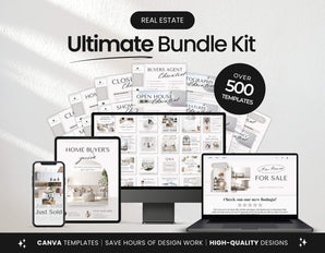 Ultimate Real Estate Marketing Templates Bundle Aesthetic Cover Mockup DigiPax