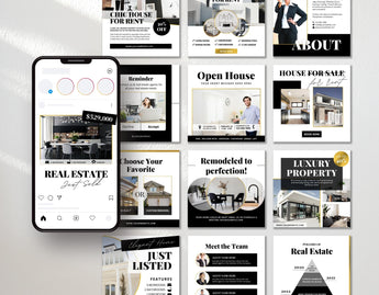 Real Estate Instagram Templates Bundle Luxury DigiPax