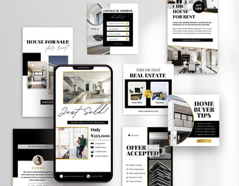 Real Estate Instagram Templates Bundle Luxury posts and stories mockup