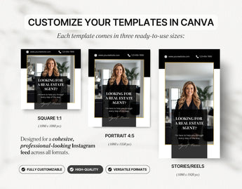 Real Estate Instagram Templates Bundle Luxury Sizes Mockup