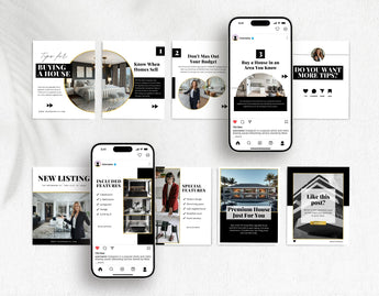 Real Estate Instagram Carousel Templates Luxury Mockup