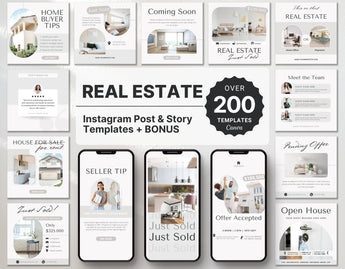 Real Estate Instagram Templates Bundle Aesthetic DigiPax