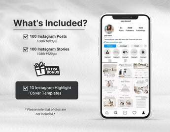 Real Estate Instagram Templates Bundle Aesthetic What is included mockup