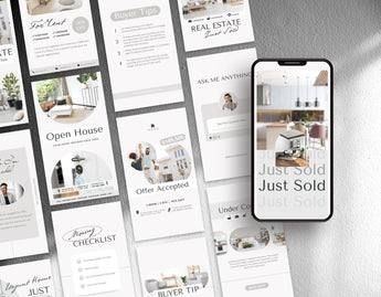 Real Estate Instagram Templates Bundle Aesthetic stories mockup