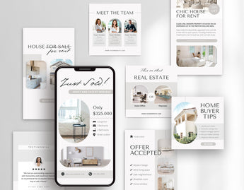 Real Estate Instagram Templates Bundle Aesthetic posts and stories mockup