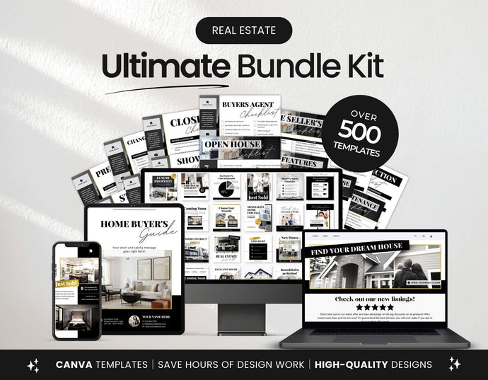 Ultimate Real Estate Marketing Templates Bundle Luxury Cover Mockup DigiPax