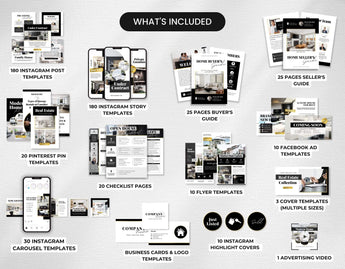 Ultimate Real Estate Marketing Templates Bundle Luxury What is Included Mockup DigiPax