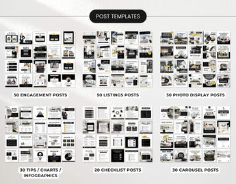 Real Estate Social Media Post Templates Bundle Luxury Mockup DigiPax