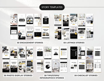 Real Estate Social Media Story Templates Bundle Luxury Mockup DigiPax