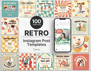 Retro Vibes Instagram Post Templates DigiPax