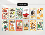 Retro Vibes Social Media Reel Templates Bundle Kit Mockup DigiPax