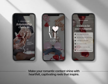 100 Romantic Instagram Reels Templates Bundle Mockup