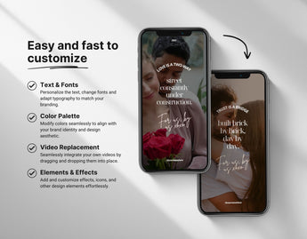 100 Romantic Instagram Reels Templates Bundle Easy to customize Mockup