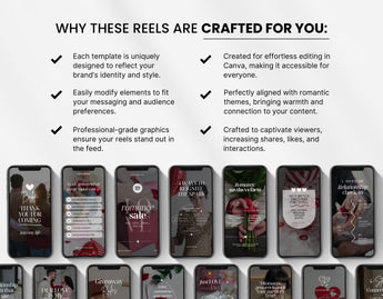 100 Romantic Instagram Reels Templates Bundle Mockup