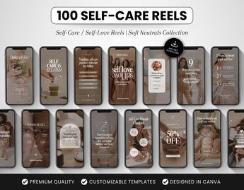 100 Self-Care Instagram Reels Templates Bundle DigiPax