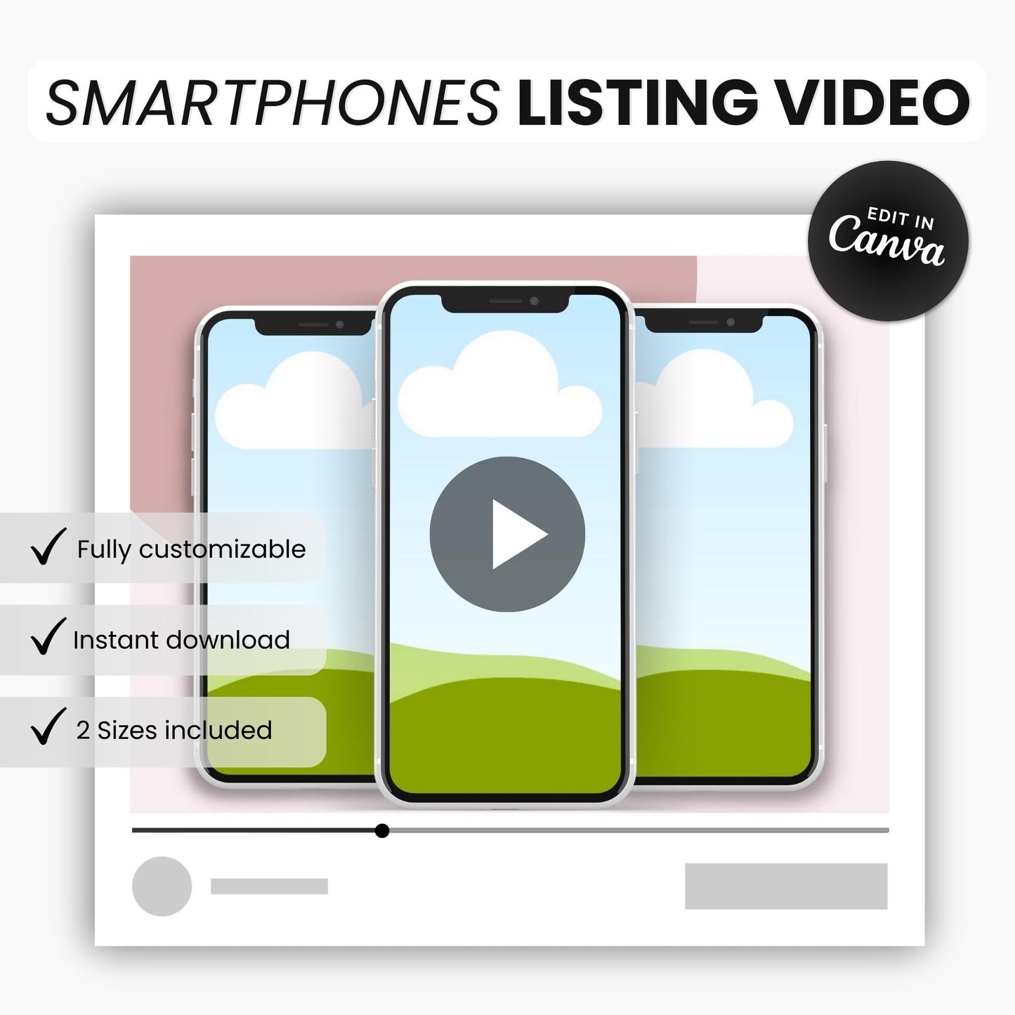 Etsy Smartphones Listing Video Template White DigiPax