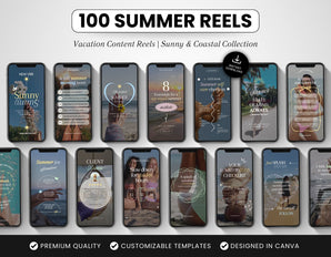 100 Summer Instagram Reels Templates Bundle Cover