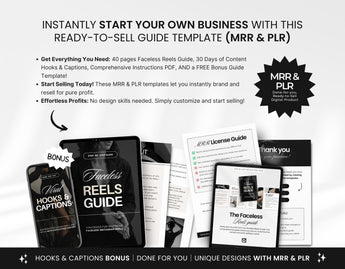 Faceless Reels Guide with PLR & MRR ready to sell mockup DigiPax