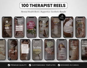 100 Therapist Instagram Reels Templates Bundle Cover