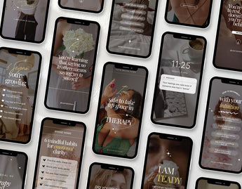 100 Therapist Instagram Reels Templates Bundle Phones Mockup