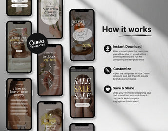 100 Therapist Instagram Reels Templates Bundle How it Works Mockup