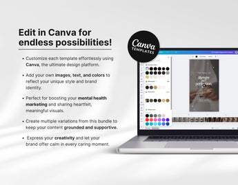 100 Therapist Instagram Reels Templates Bundle Edit in Canva mockup
