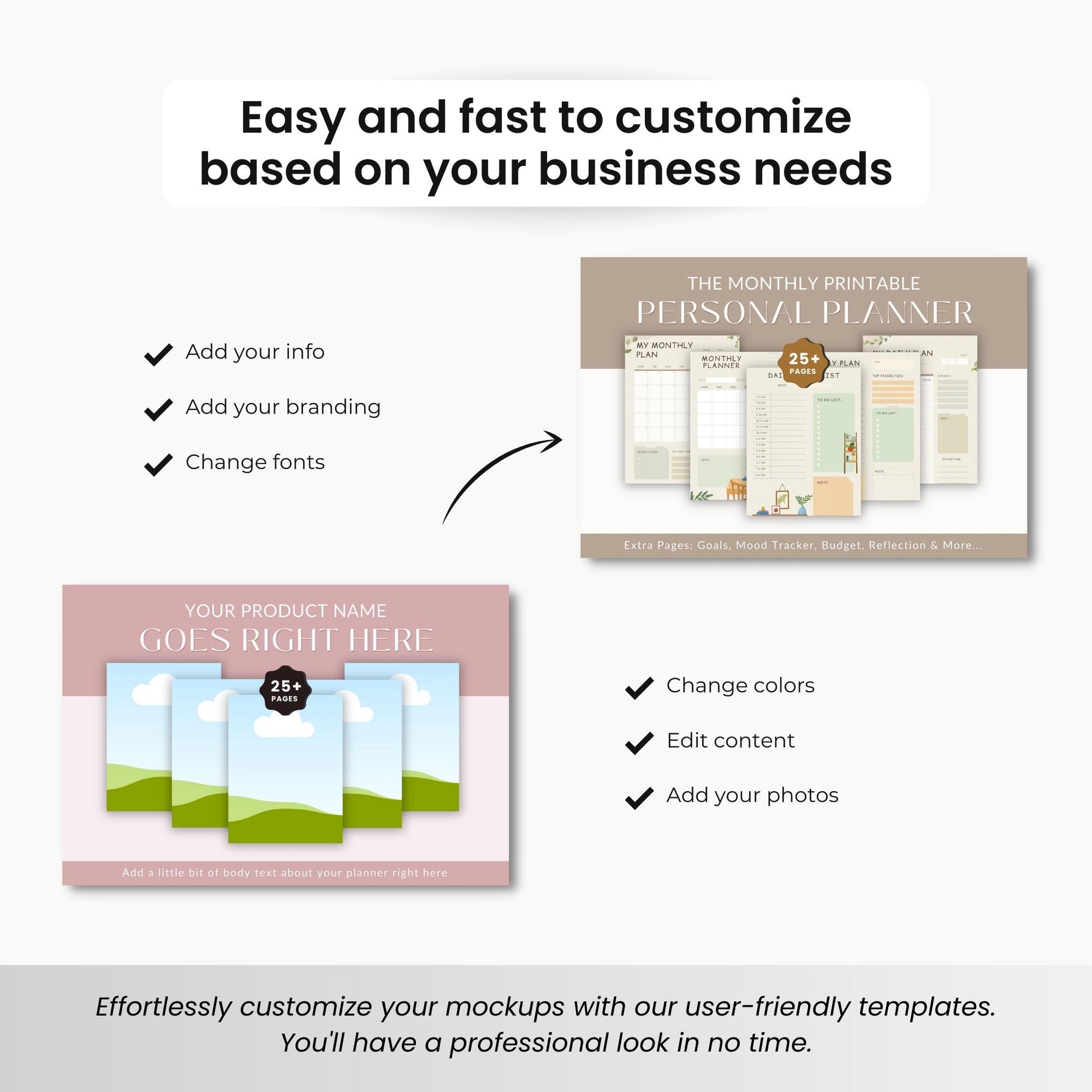 US Letter Size Pages Canva Mockup Templates Bundle DigiPax