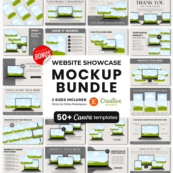 Website Canva Mockups Bundle Black Devices DigiPax