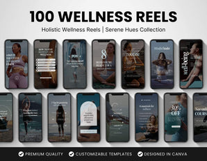 100 Wellness Instagram Reels Templates Bundle DigiPax