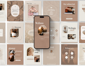 Wellness Coach Instagram Templates Bundle Kit Cover