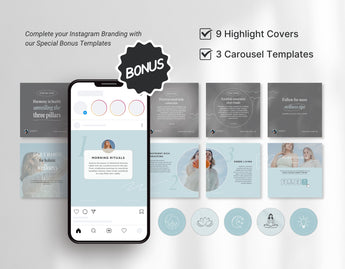Wellness Instagram Templates Bundle Kit DigiPax