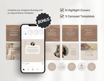 Wellness Coach Instagram Templates Bundle Kit DigiPax