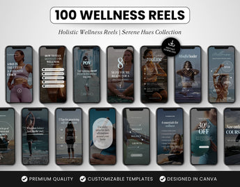 100 Wellness Instagram Reels Templates Bundle DigiPax